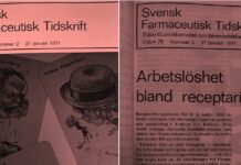 År 1971 var 300 receptarier arbetslösa Läkemedelsvärlden