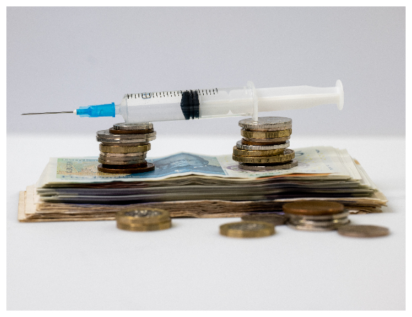 Pengar och injektionsspruta Injektion Pris Läkemedelspris Vaccin Istock WP1