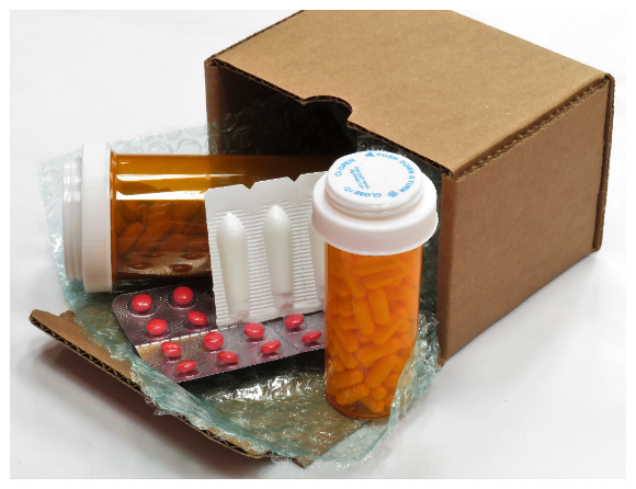 Paket med läkemedel.