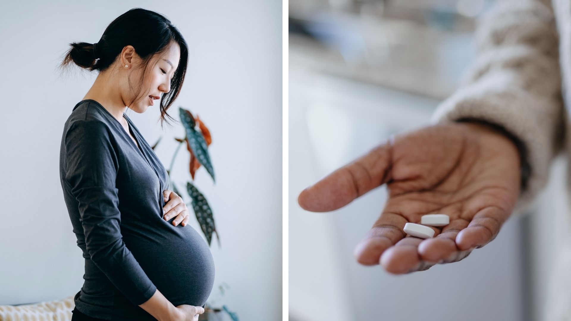 Collage: Graviditet och paracetamol