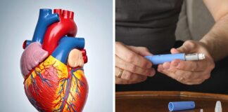 Collage: Hjärta och Wegovy: Semaglutid rekommenderas efter hjärtinfarkt och stroke